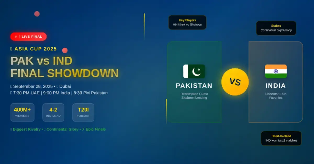 Pak vs India Live Asia Cup Final Match