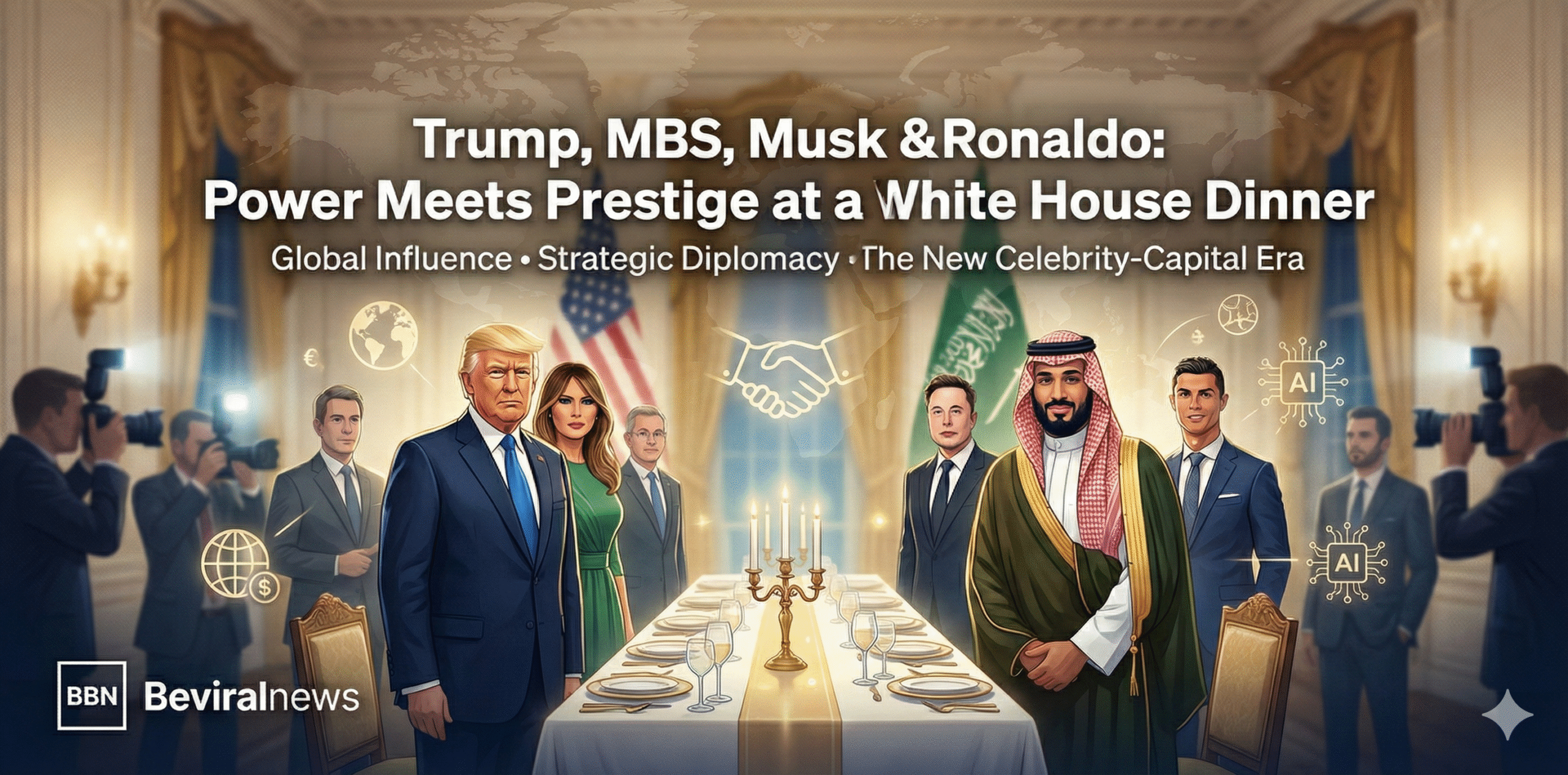 Trump & Melania Host MBS and Musk and Ronaldo